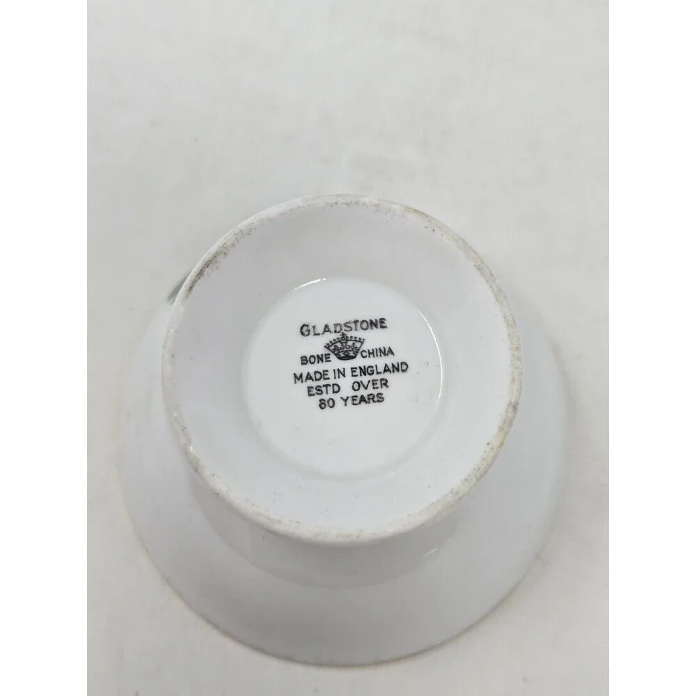 VINTAGE GLADSTONE CREAMER SUGAR BOWL BONE CHINA YUKON CANADA COLLECTIBLE FLOWER